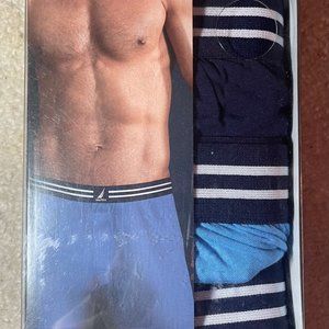 NWT Men's Nautica Modal Knit Boxers, 3 Shade of Blue - Dark, Med, Light, Size S